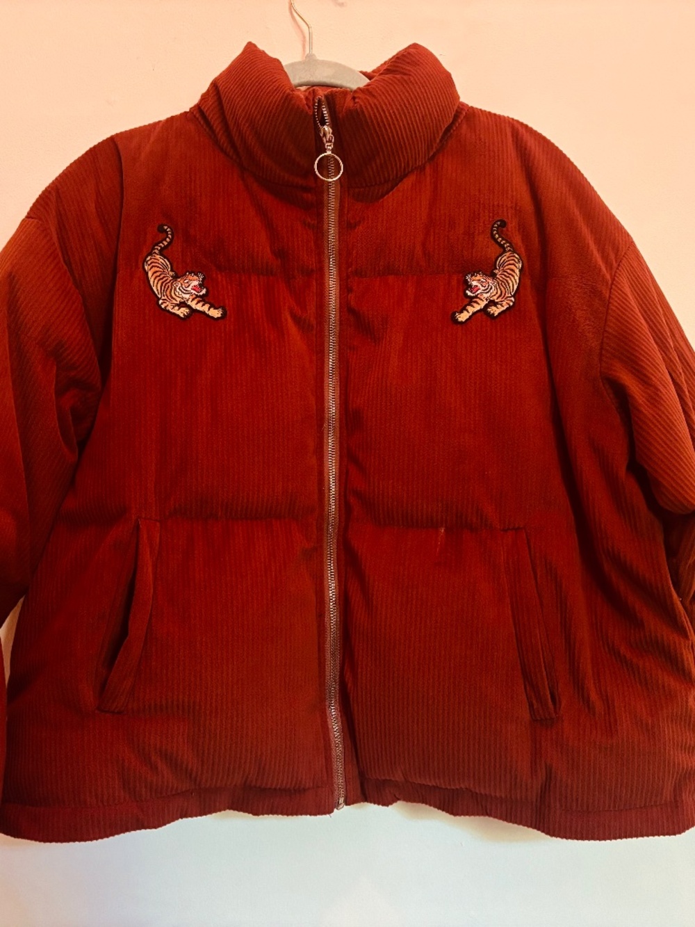 Corduroy puffer coat